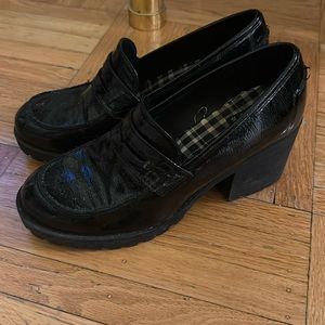 Dirty laundry chunky heel black loafer shoe